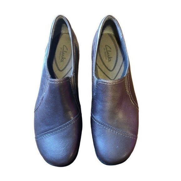 Clarks In Motion Bronze Leather Walking Loafer Shoes 67784 Women's 9.5 Medium - Picture 2 of 5